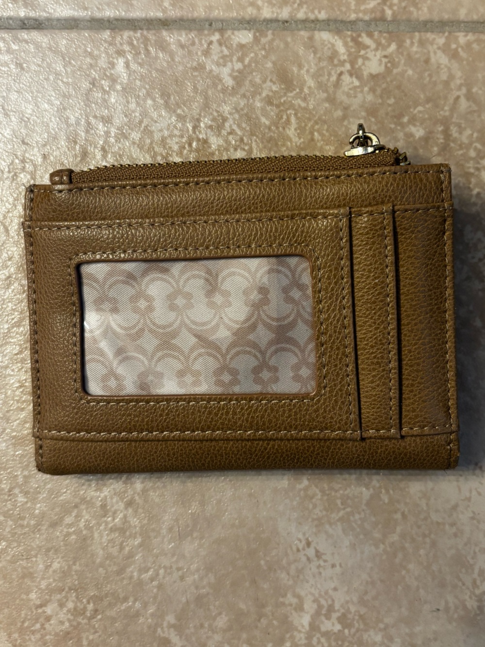 Charming Charlie Tan Compact Walle Bifold Card Holder, EUC